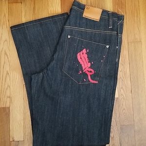 Mens Rocawear Jeans size 34 NWT raw indigo color
